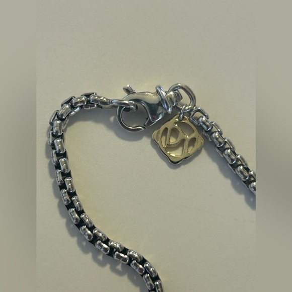 David Yurman Sterling Blue Topaz Diamond Accent Maltese Cross Pendant Box Chain - Picture 6 of 10